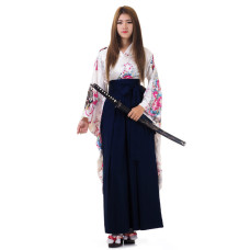 Woman Samurai Costume White-Blue